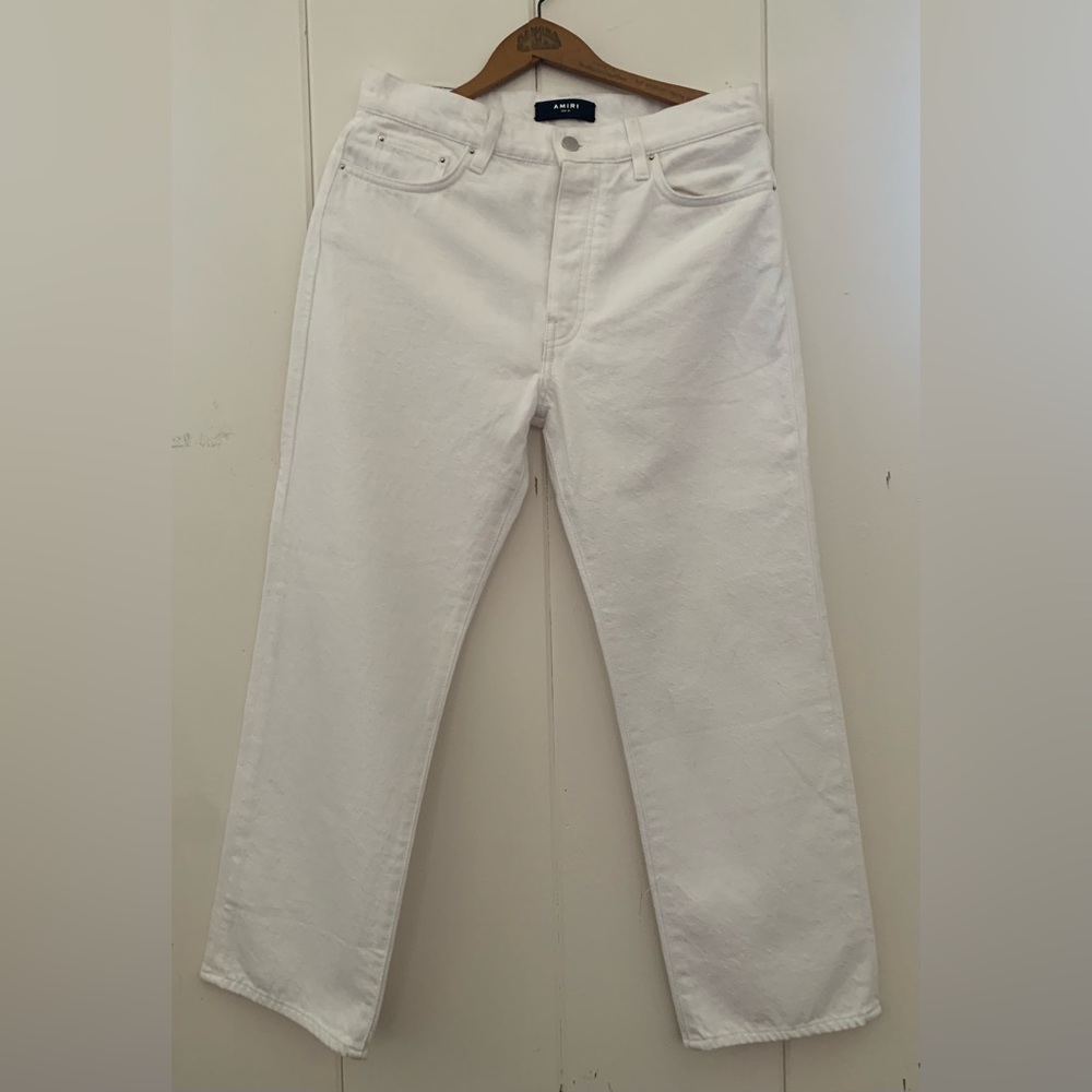 AMIRI Cropped Straight Stacked Jeans White-NWT